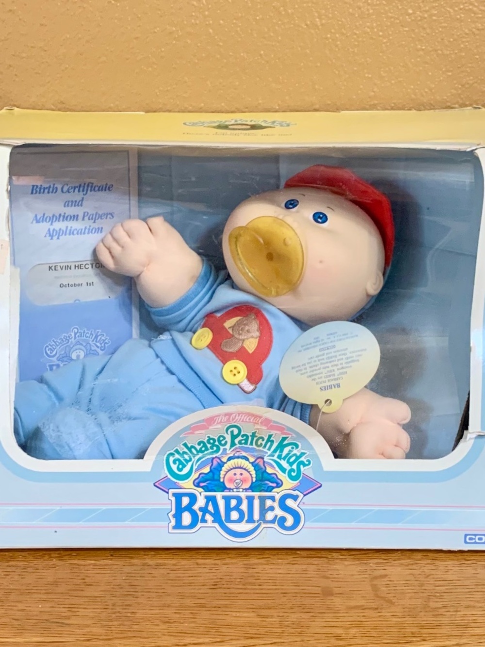 Vintage Cabbage Patch Kids Baby Doll In Box KEVIN HECTOR CPK Babies